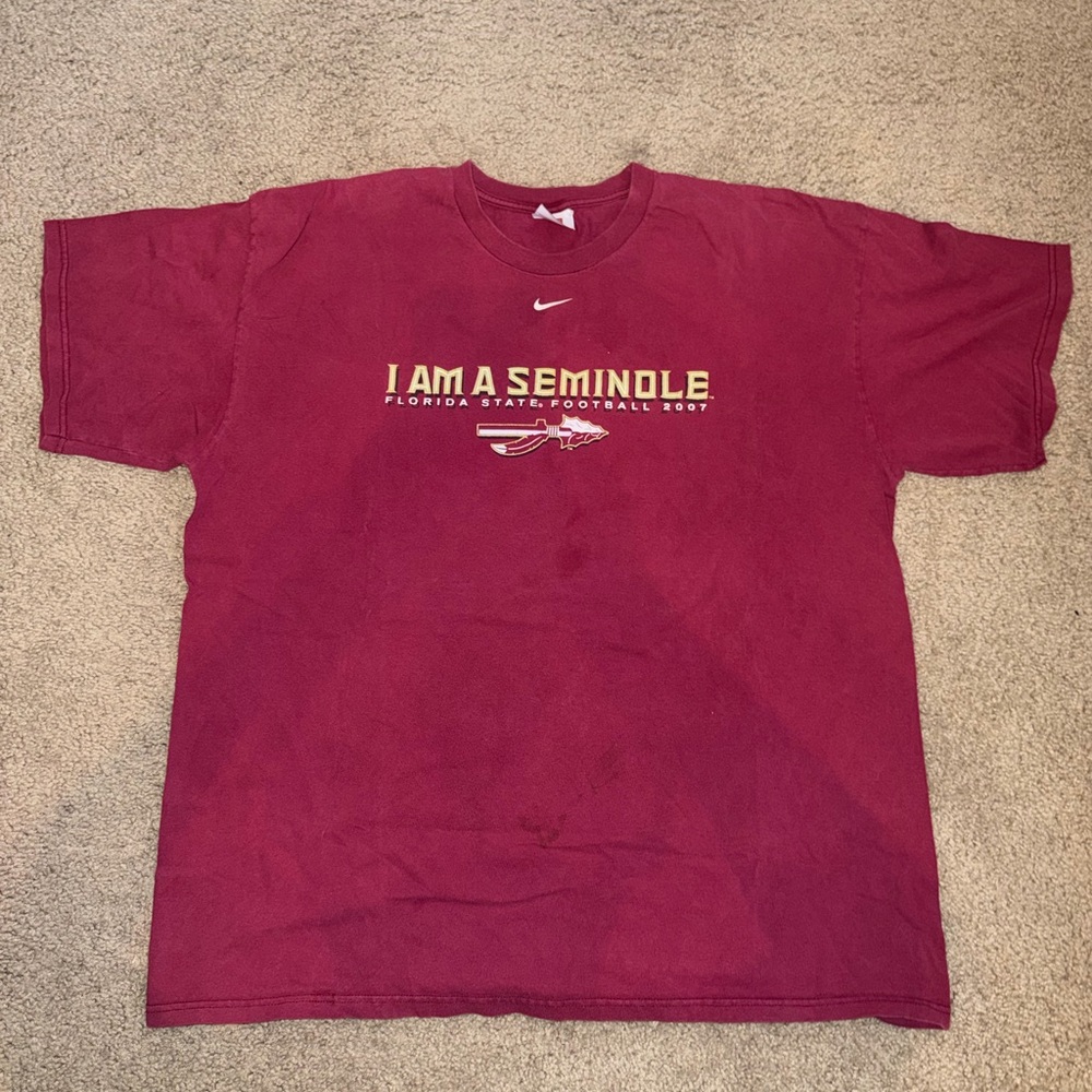 2007 Nike Garnet 'I Am A Seminole' Short Sleeve Tee